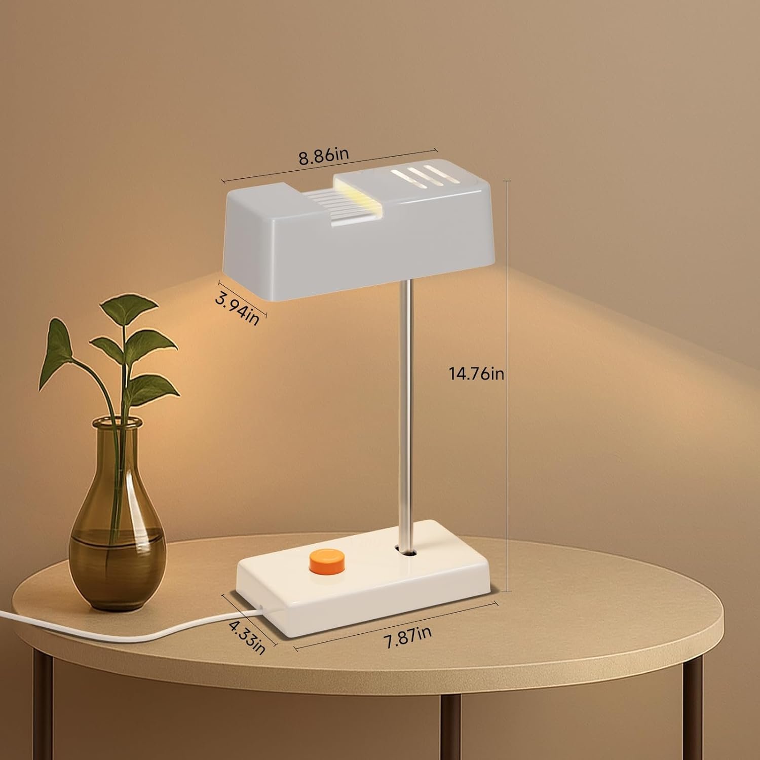 Mid -Century Modern White Desk Lamp-350° Rotatable Shade, 44° Swing Arm, Adjustable Bedside Table Lamp for Reading, Living Room, Bedroom, Home Office - Image 4