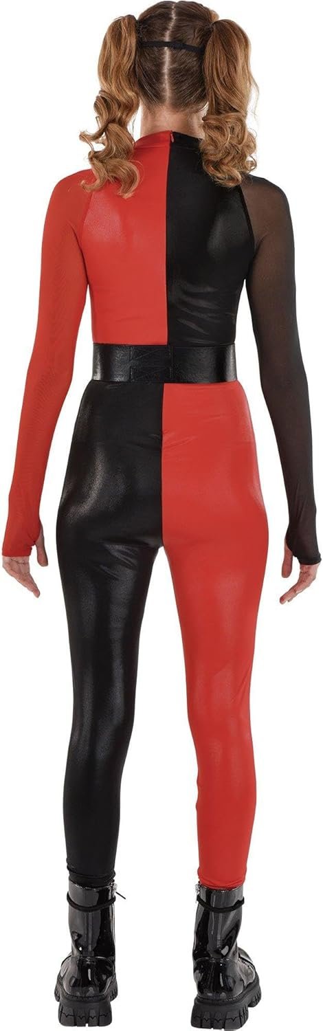 Party City Harley Quinn Costume for Women - DC Comics Harley Costume Includes Catsuit, Eyemask, & Belt - Costumes for Halloween, Birthday Parties & Themed Events - Image 3