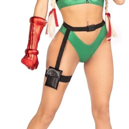 Leg Avenue Women 5 Pc Street Fighter Cammy Costume With Cap, and Gloves