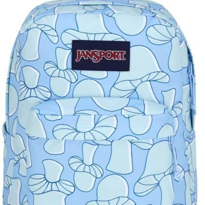 JanSport SuperBreak Plus Backpack with Padded 15-inch Laptop Sleeve and Integrated Bottle Pocket - Spacious and Durable Daypack for Work and Travel - Mushroom Melancholy Blue