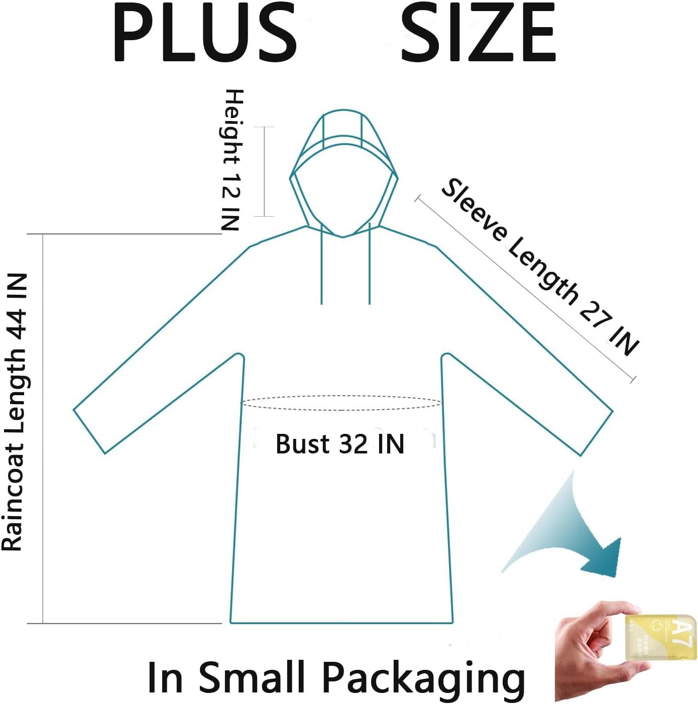 Disposable Rain Poncho Emergency Ponchos Rain Coat for Adults Women Men Compact Size 7 Packs 7 Color - Image 3