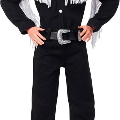 Barbie The Movie Collectible Ken Doll Wearing Black and White Western Outfit (Exclusive)