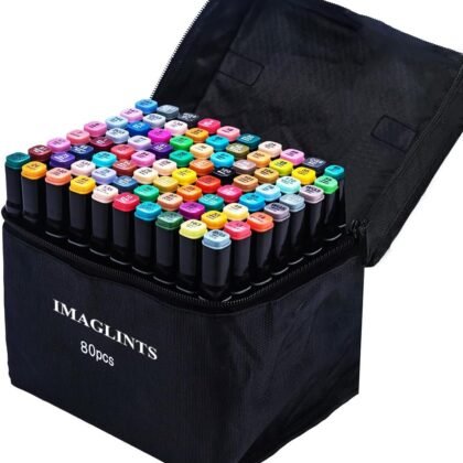 Alcohol Markers 80 Colors with Base Drawing Pen Dual Tip Art Markers for Sketch Anime Illustrations