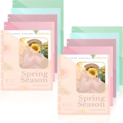 （5.5×8.5 inch） 10Pcs Junior Size Discbound Pocket Dividers DiscBound Binder Dividers Disc Bound Planner Supplies DiscBound Pocket Folder Discbound Notebook Accessories 8 Disc Planner Cover for Office