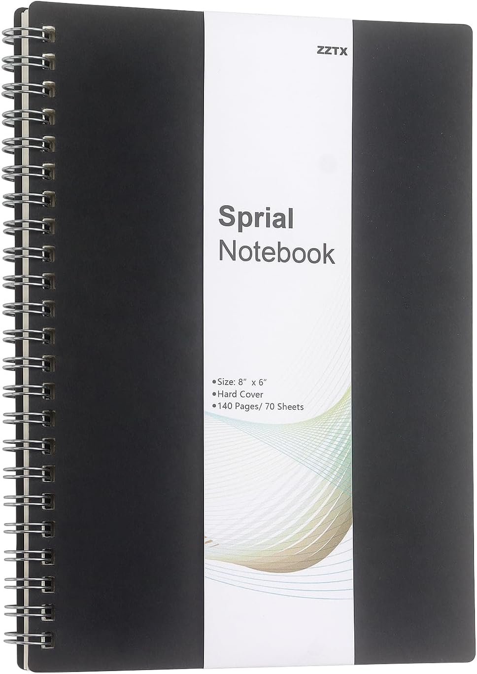 ZZTX Sprial Notebook Kraft Soft Cover College Ruled Notebooks, Wirebound Memo Diary Notebook Planner, 140 Pages/ 70 Sheets, 8 x 6 inch, 1 Pack (Black) - Image 7