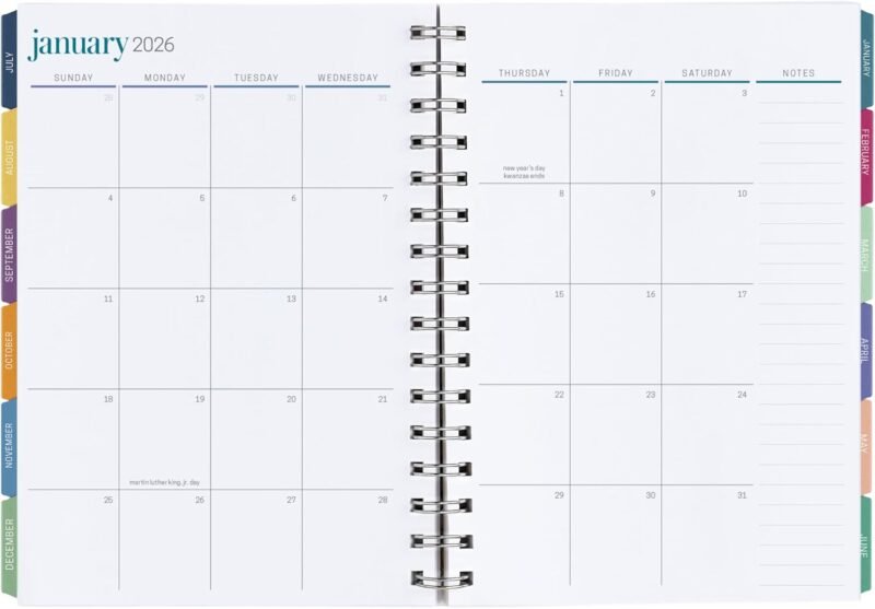 Inspired by Erin Condren 12-Month A5 Weekly Planner (Jul 2025 - Jun 2026), Compact Weekly and Monthly Planner Calendar, 70 Lb. Text Weight Paper, Leopard Era Covers, Wire-O Spiral Binding - Image 5