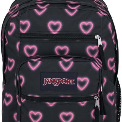 JanSport Laptop Backpack - Computer Bag with 2 Compartments, Ergonomic Shoulder Straps, 15” Laptop Sleeve, Haul Handle - Happy Hearts Black
