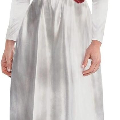 Party City Annabelle Halloween Costume for Adults, Annabelle Comes Home, Small (2-4), with White Dress and Braided Wig