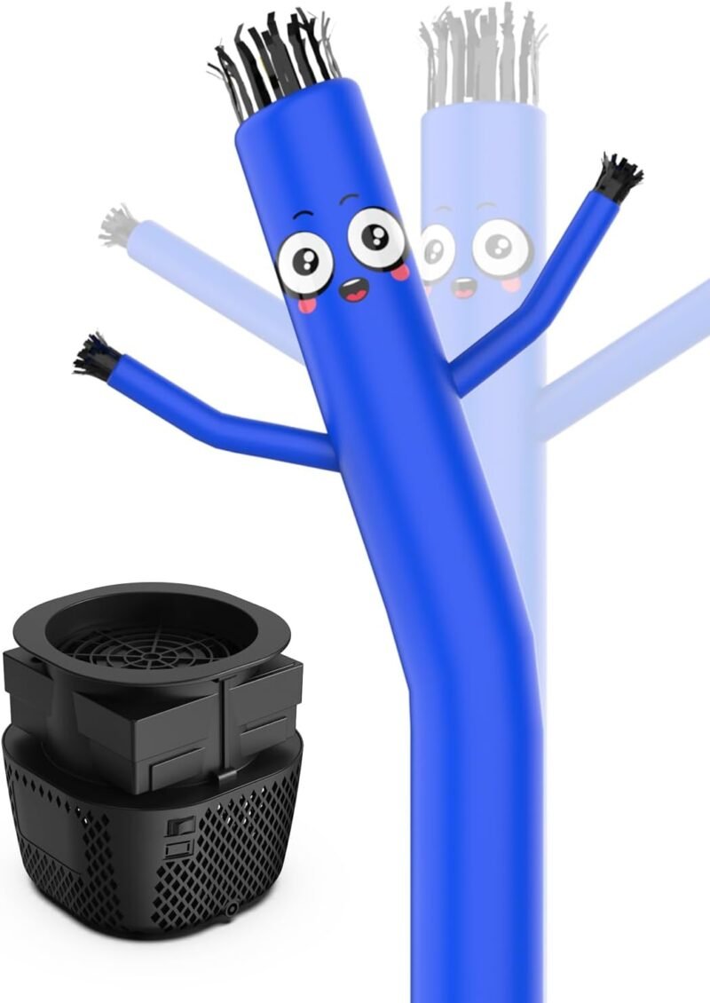 Inflatable Tube Man with Blower: 6 FT Tall Wacky Waving Inflatable Tube Guy for Outdoor Decoration with Mini Blower Fan, for Mall Opening, Business Advertising (Blue)