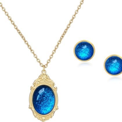 Princess Peach Costume necklace earrings set,Princess Peach Inspired cosplay for Women girls, Halloween Costume Dress Up Outfit with Accessories