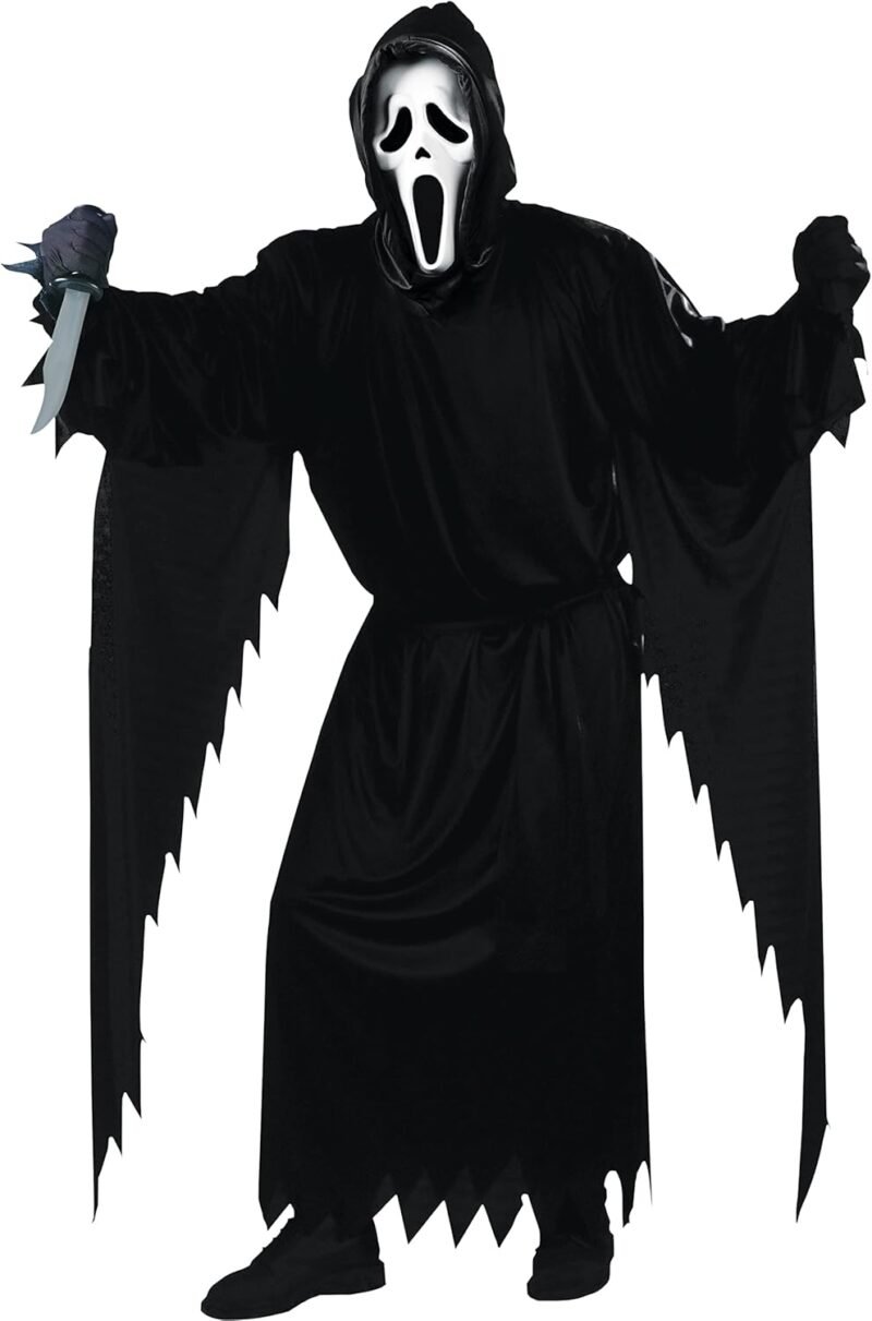 Fun World mens Adult Scream Ghost Face Costume, Black, One Size US - Image 2