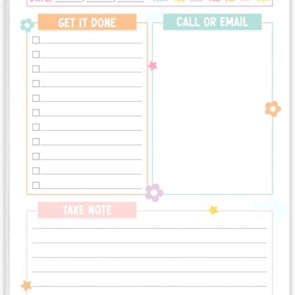 Bright Pastel Teacher Notepad, Gifts for New Teachers, Teacher Appreciation Gifts, To-Do List Notepad, Stationery Must-Have Supplies for Preschool, Elementary, Middle, and High School Teachers