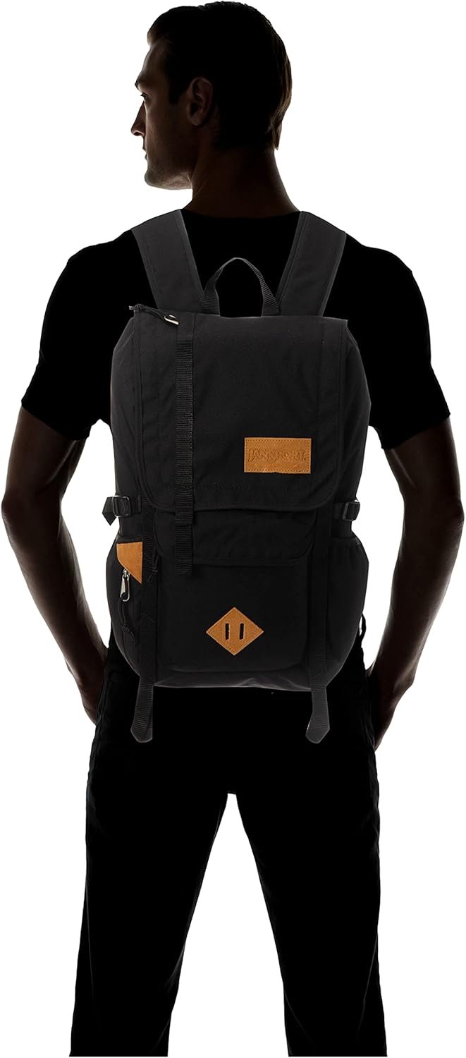 JanSport Hatchet Backpack – 15-inch Padded Laptop Compartment, Dual Water Bottle Pockets, Side Compression Straps, Black - Image 2