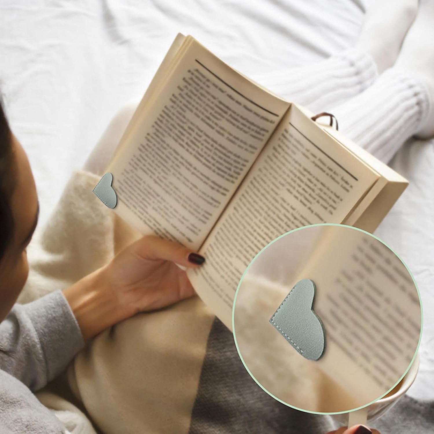 Leather Heart Bookmarks, Wayzton Corner Page Book Accessories for Women, Kids, Cute Handmade Reading Gifts - Image 5