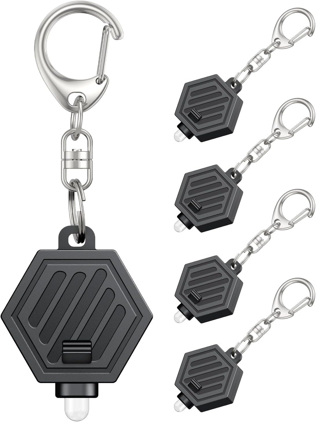 Uniclife 5 Pack LED Keychain Flashlight Mini LED Keychain Light 12 Lumen Portable Ultra Bright Battery Powered Key Ring Torch for Outdoor Camping Party Hiking and Emergency Lighting