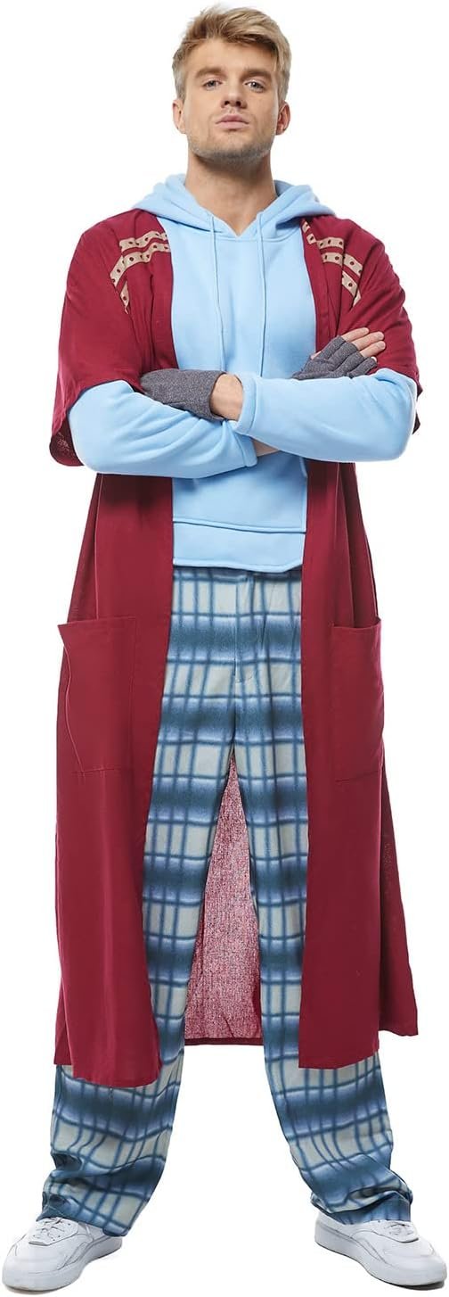 Feeriay Fat Mens Costume Super Hero Cosplay Hoodie Pants Cloak Coat Outfits for Adults Men Halloween - Image 5