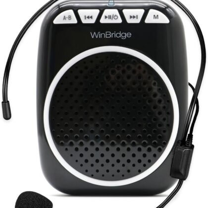 WinBridge WB001 Portable Voice Amplifier with Headset Microphone, Personal Speaker Head Mic, Megaphone Speaker for Teachers, Elderly, Tour Guides, Coaches, Presentations, Mini PA with Wearable Mic