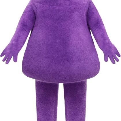 HLENOK Adult Grimace Costume Purple Grimace Mascot Halloween Cosplay Suit