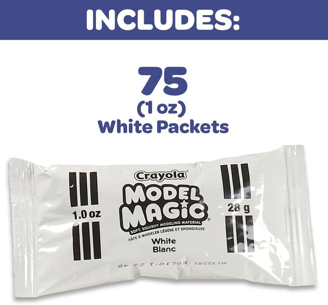Crayola Model Magic - White (75ct), 1oz Modeling Clay Alternative, Molding Air Dry Clay for Kids, Bulk Art Supplies, Must Have Teacher Classroom Essentials - Image 5