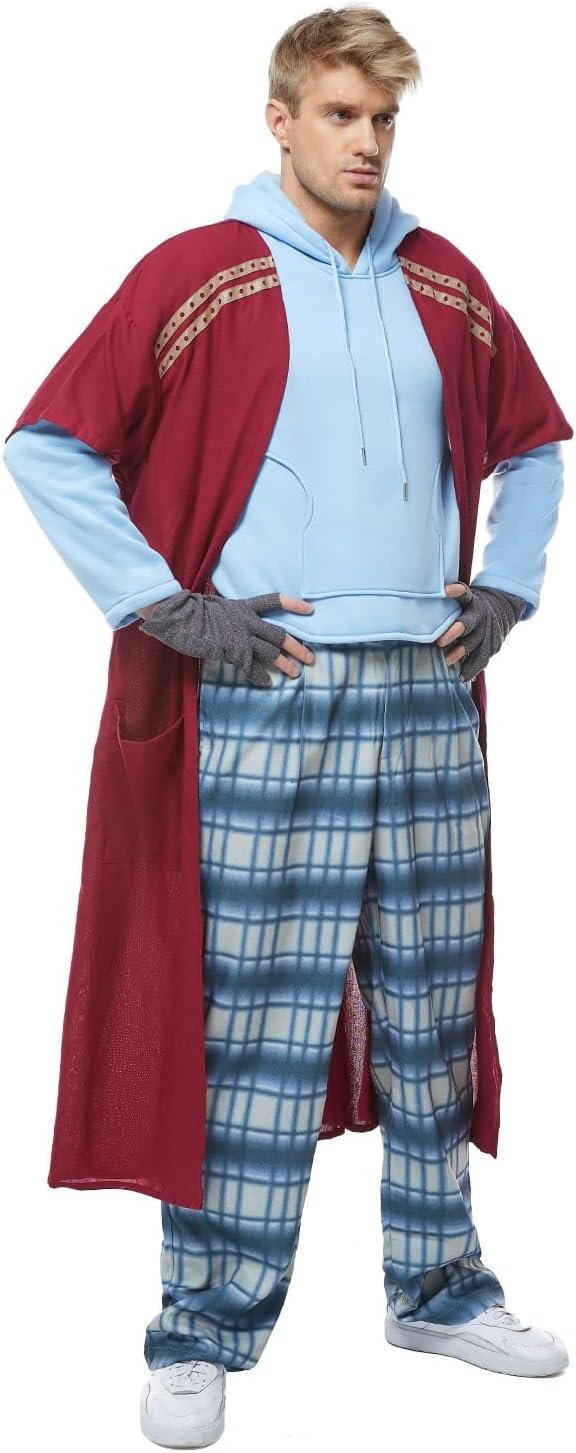 Feeriay Fat Mens Costume Super Hero Cosplay Hoodie Pants Cloak Coat Outfits for Adults Men Halloween - Image 2