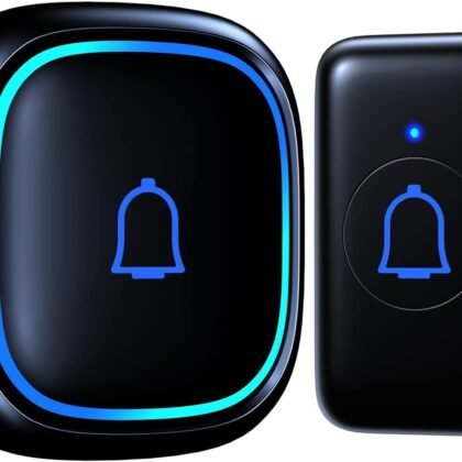 Doorbell Wireless Doorbell Classroom Doorbell IP66 Waterproof 115dB with 56 Chimes Door Bell Ringer Wireless 1000ft Range Battery Doorbells Chime Kit 7 Levels Volume Mute Mode for Home Kid Room Office