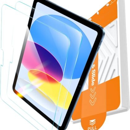EZ-GLAZ-2 Pack Screen Protector for iPad 11th A16 11-in. /10th Generation 10.9-in. (2025/2022), 9H+ Hardness Tempered Glass with Easy Application Tray, Support Apple Pencil, Case Compatible, HD Clear