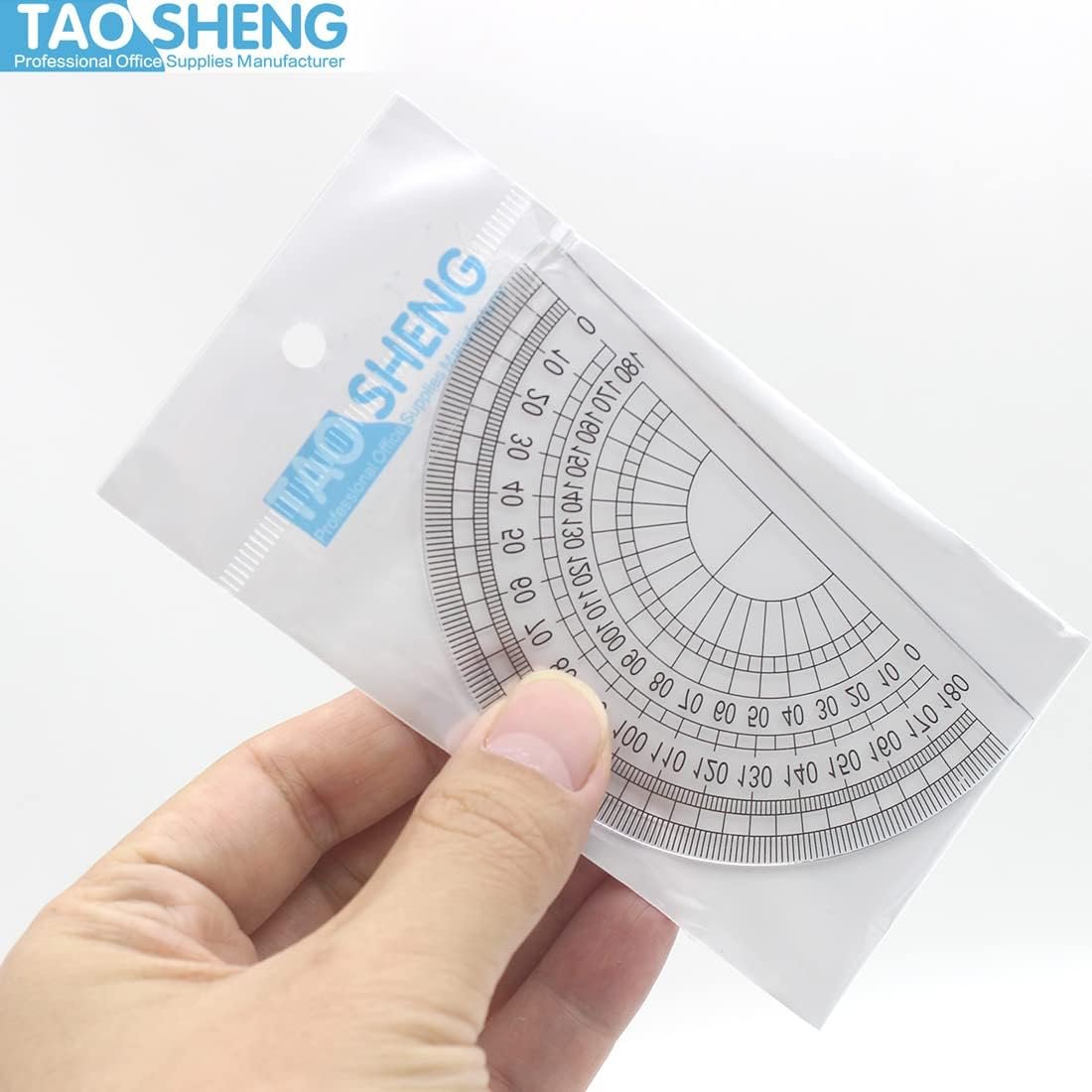 4-Inch 180 Degrees Plastic Protractor, 10cm Length Transparent Acrylic Semicircle Angle Measurement Ruler Tool for School Student Math Classroom Office Teachers, Clear 1 Pack - Image 7