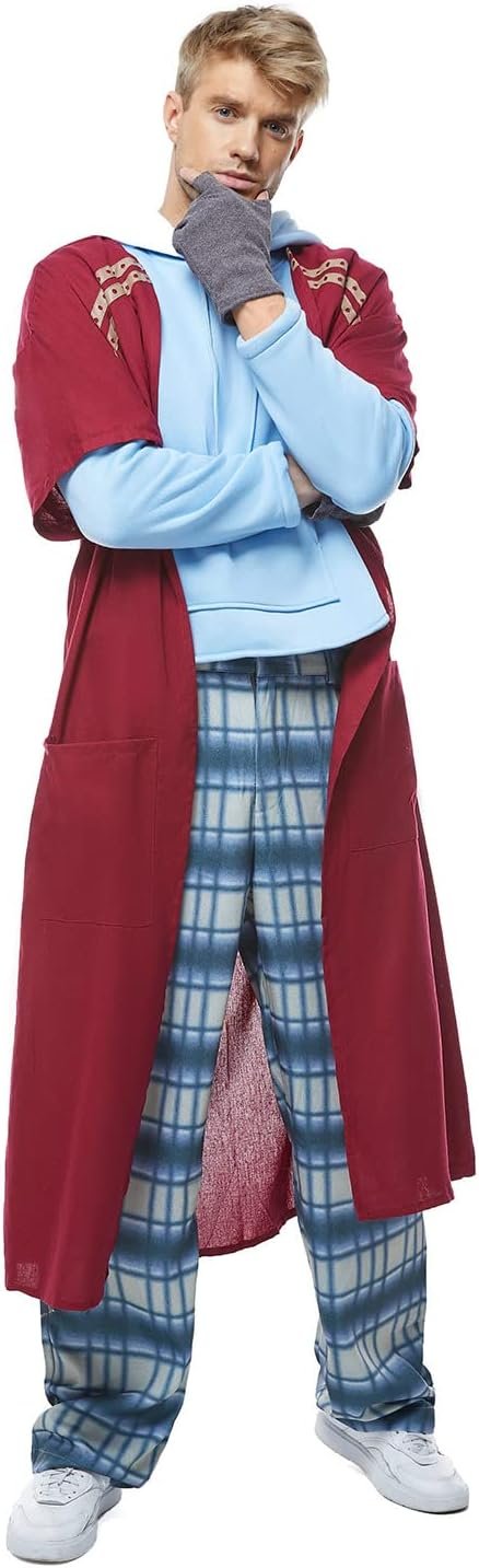 Feeriay Fat Mens Costume Super Hero Cosplay Hoodie Pants Cloak Coat Outfits for Adults Men Halloween - Image 6