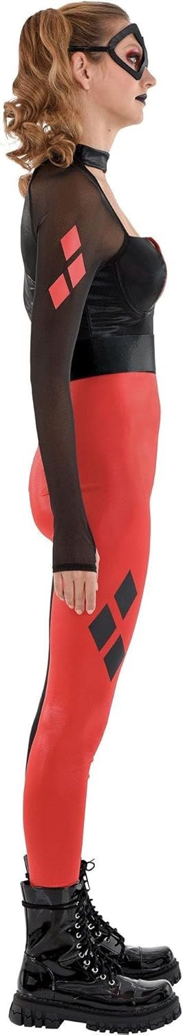 Party City Harley Quinn Costume for Women - DC Comics Harley Costume Includes Catsuit, Eyemask, & Belt - Costumes for Halloween, Birthday Parties & Themed Events - Image 2