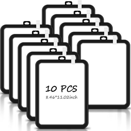 Outus 10 Pcs Dry Erase Mini White Boards 8.5 x 11'' Small Magnetic Whiteboard Double Sided Colored Writing Boards for Kids Students Locker Fridge(Black)