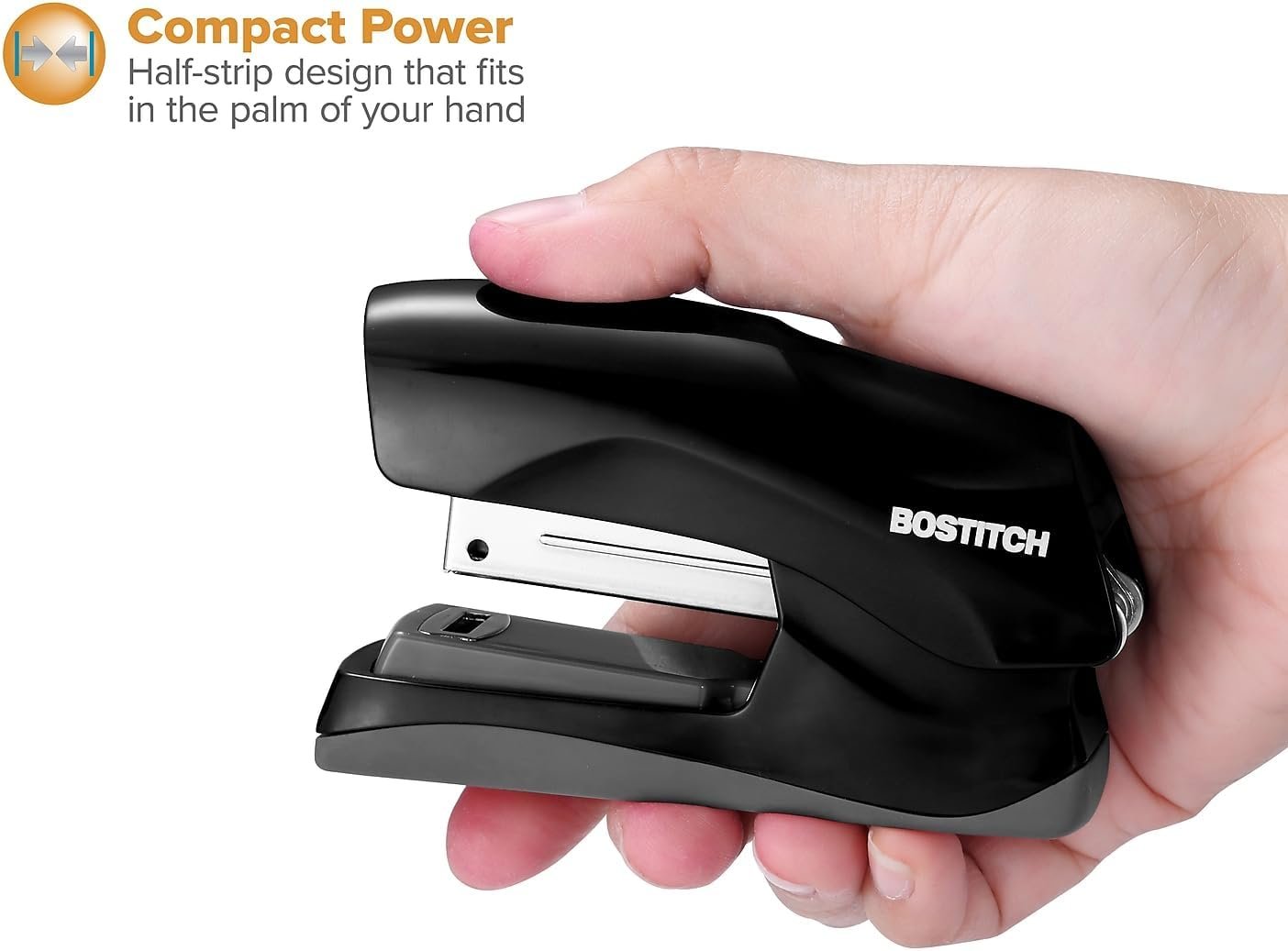 Bostitch Office Heavy Duty Stapler, 40 Sheet Capacity, No Jam, Half Strip, Fits into the Palm of Your Hand, For Classroom, Office or Desk, Black - Image 7