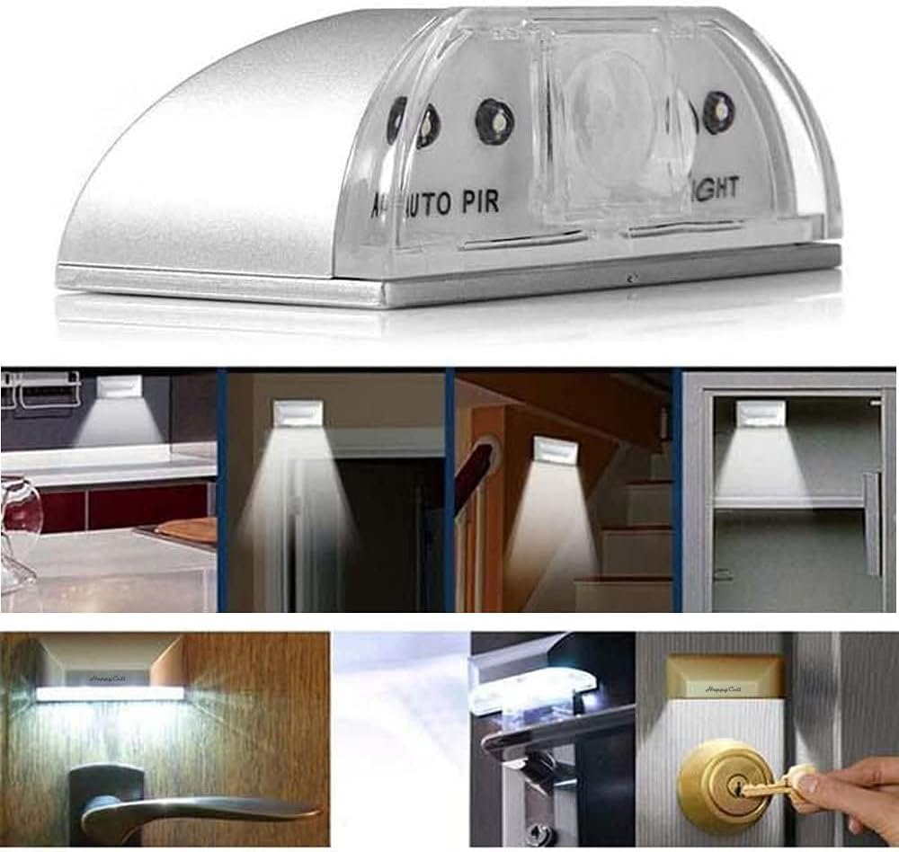 LENMO Keyhole Light Lamp Battery Operated PIR Infrared IR Wireless Auto Sensor Motion Detector Door Keyhole with 4 LED Bulbs Light Lamp Tap Lights LED Night Light for Key Hole/Door Lock - Image 4