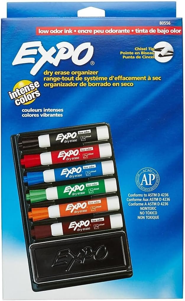 EXPO 80556 Dry Erase Marker & Organizer Kit Chisel Tip Assorted 6/Set - Image 3