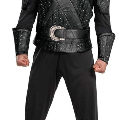 Disguise mens Geralt Costume for Men, Official the Witcher Costume Outfit and Faux Armor