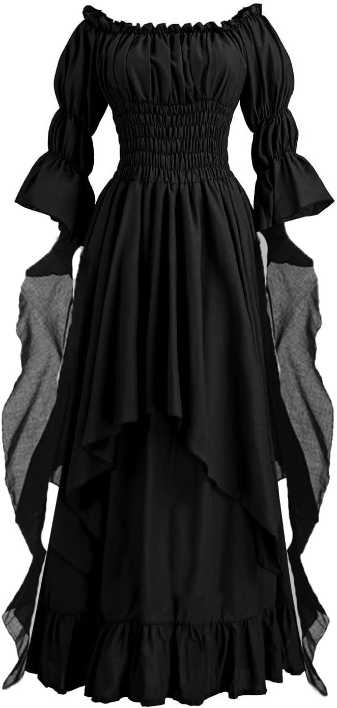 GOLDSTITCH Women's Victorian Dress Renaissance Medieval Costume Gothic Witch Dress for Women