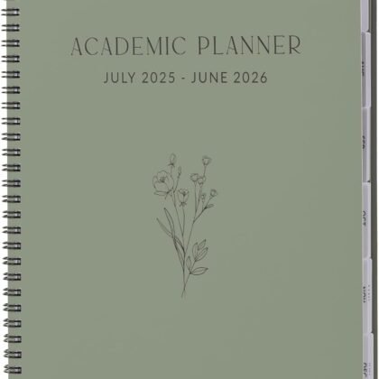 Aesthetic 2025-2026 Academic Planner - A Beautiful 8.5" x 11" Daily Planner for Women or Men with Weekly & Monthly Spreads For The 25-26 School Year - Runs From July 2025 - June 2026