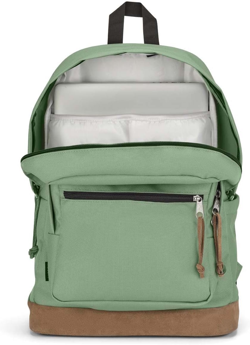 JanSport Right Pack Backpack - Durable Daypack with Padded 15" Laptop Sleeve, Spacious Main Compartment & Integrated Water Bottle Pocket - Loden Frost - Image 5