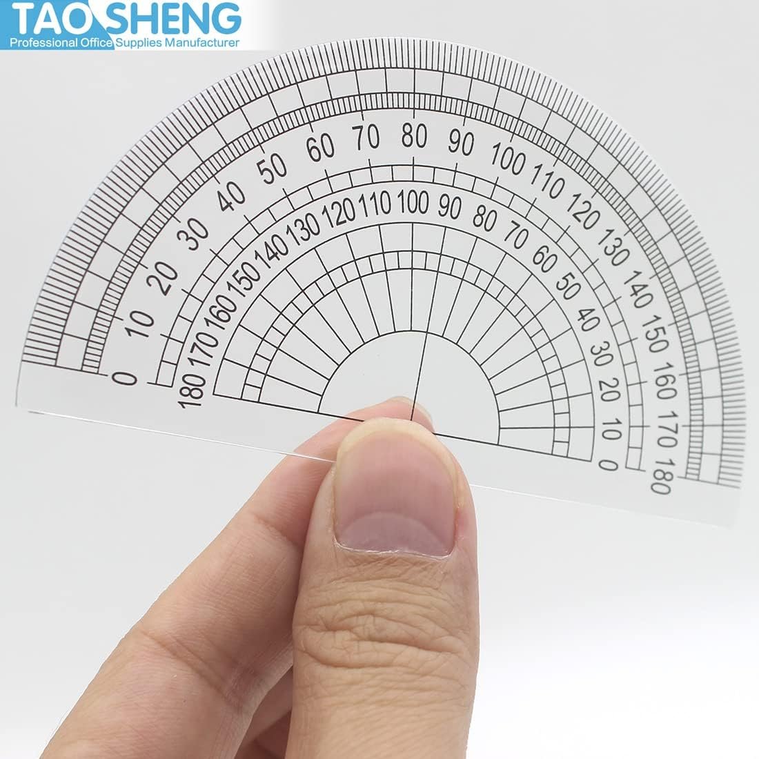 4-Inch 180 Degrees Plastic Protractor, 10cm Length Transparent Acrylic Semicircle Angle Measurement Ruler Tool for School Student Math Classroom Office Teachers, Clear 1 Pack - Image 6