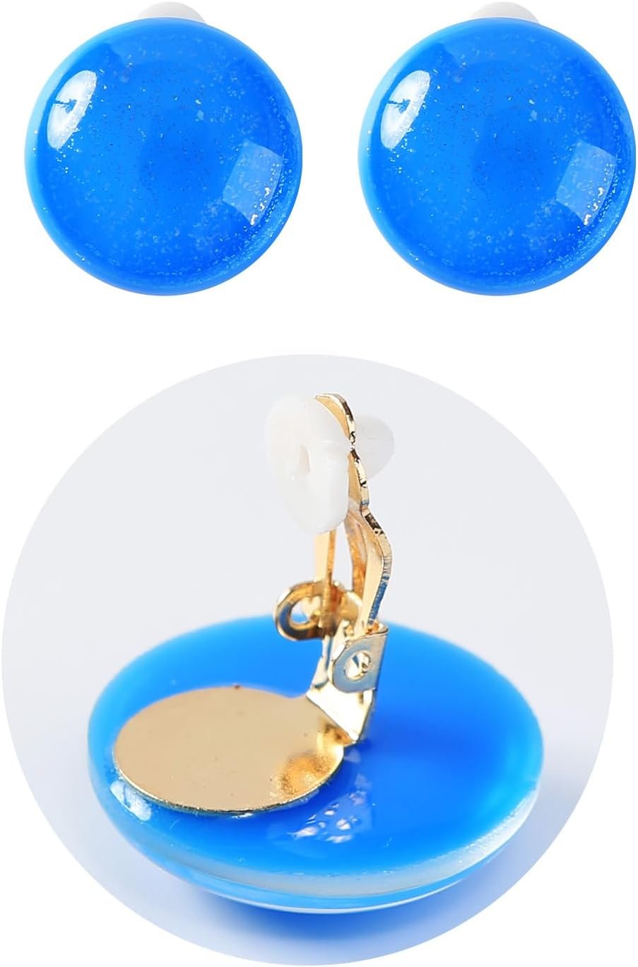 Princess Costume Accessories with Blue Clip on Earrings Brooch Pin for Women Girls Costume Accessories Halloween Cosplay - Image 2