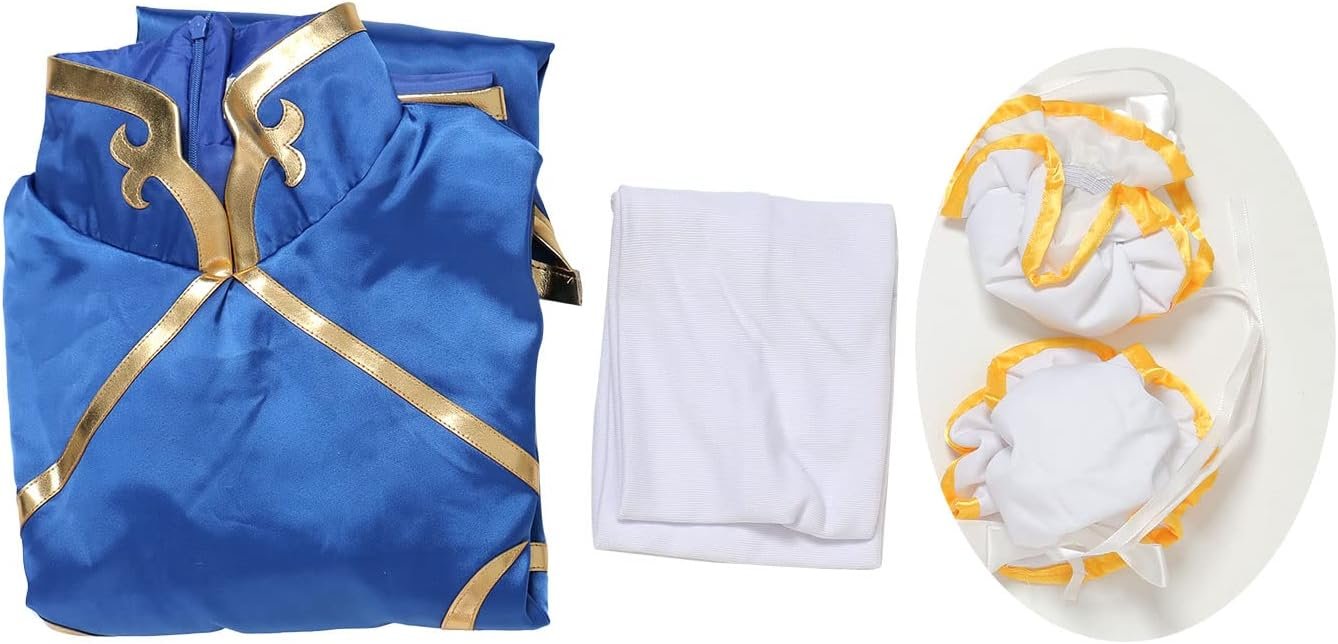 miccostumes Women's Game Costume Fighter Cosplay Cheongsam with Waistband and Headdress - Image 5