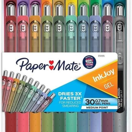 Paper Mate Inkjoy Gel Pen, Retractable, Medium 0.7 Mm, Assorted Ink And Barrel Colors, 30/pack