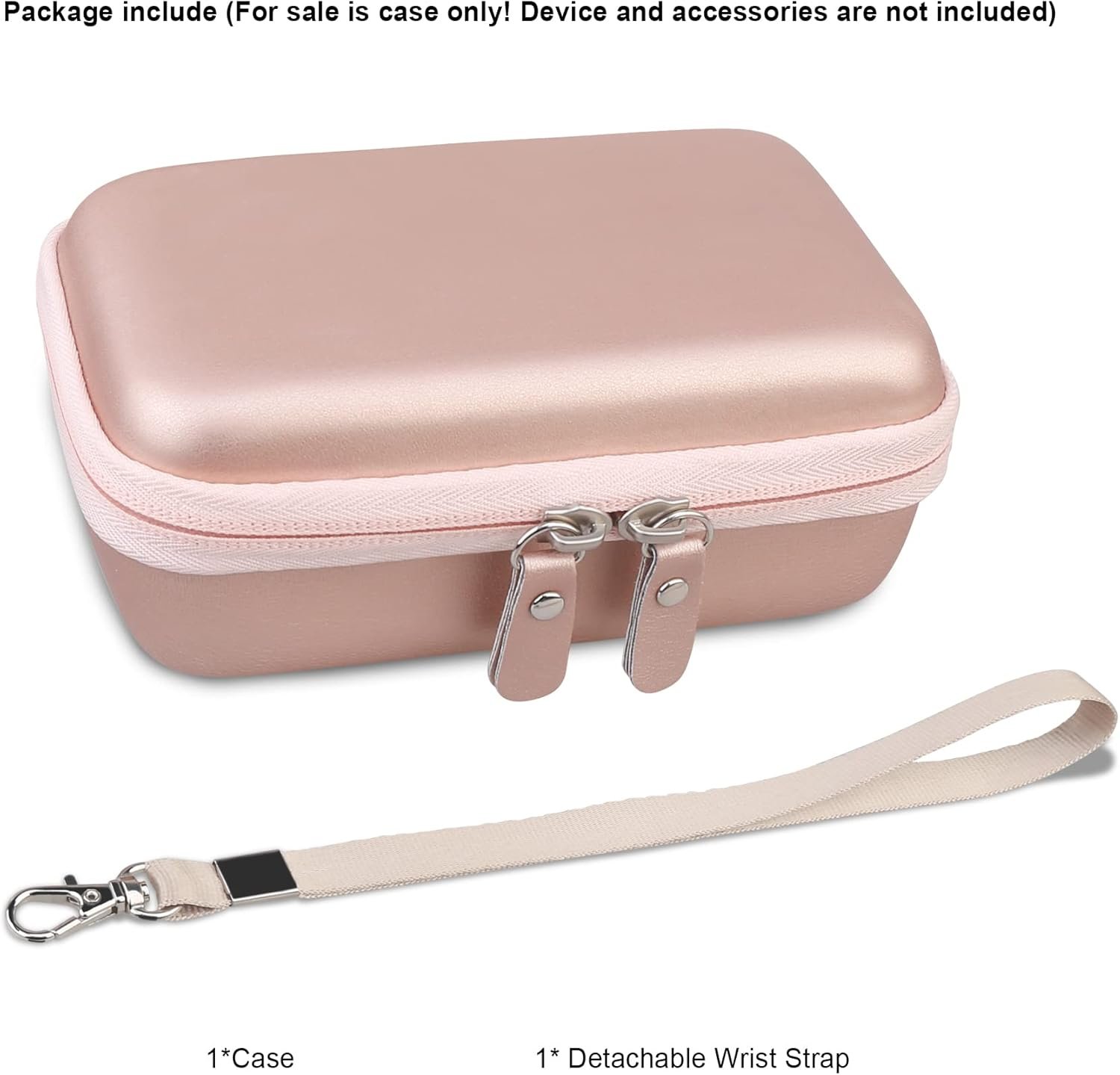 Canboc Hard Carrying Label Maker Case Replacement for Phomemo D30/ Phomemo D35/Memoking D30 Label Maker, Portable Thermal Bluetooth Label Printer Storage Bag, Mesh Bag fit Label Paper Cable, Rose Gold - Image 7