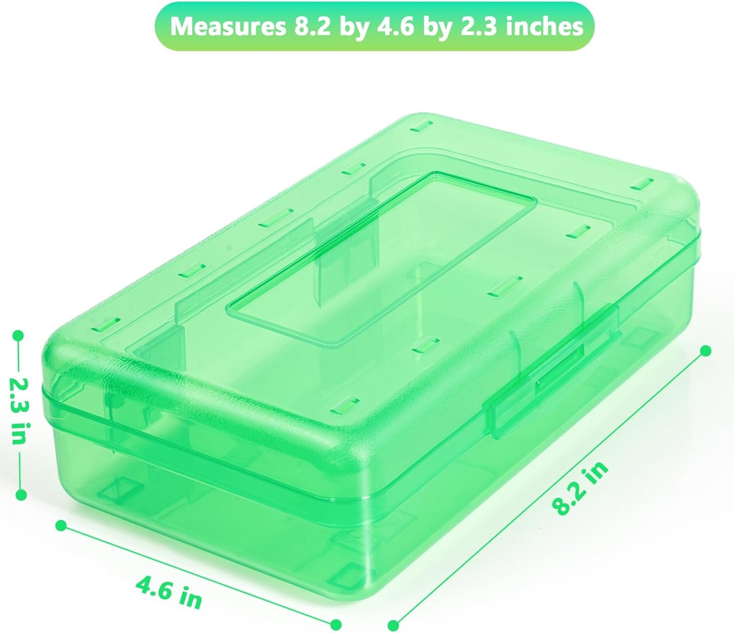 Large Capacity Colored Pencil Case, Pencil Box, Plastic Pencil Boxes for Kids Adults Girls Boys, Hard Crayon Box Storage with Snap-tight Lid for School office Supplies (Green) - Image 2