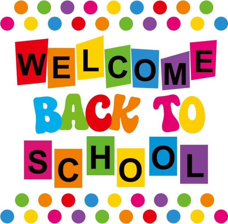 57pcs Signable Welcome Back to School Bulletin Board, Colorful Welcome Bulletin Board Sets for Classrooms, Round Confetti Pennants Welcome Back to School Bulletin Board Set Classroom Teacher Supplies