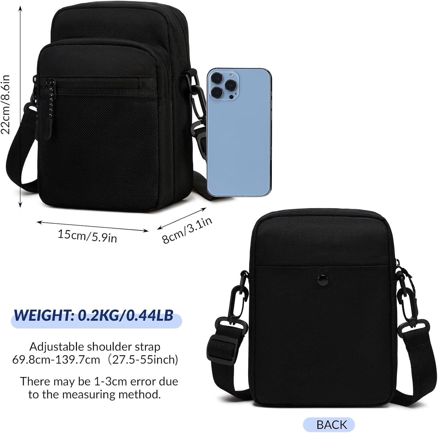 Lohol Small Messenger Bag for Men Women, Water Resistant Adjustable Crossbody Sling bag Purse for Travel Sports - Image 2