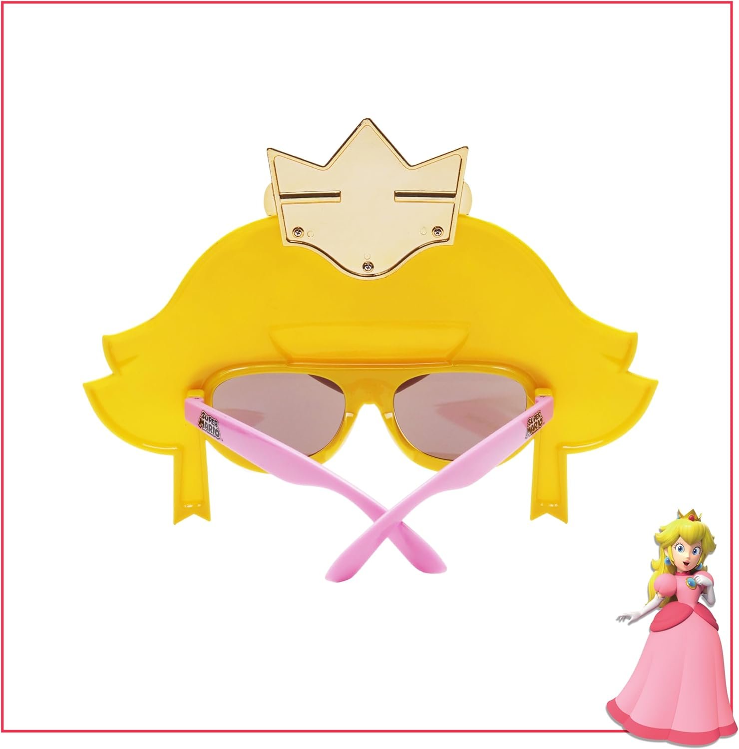 Sun-Staches Princess Peach Sunglasses | Officially Licensed Nintendo Costume Accessory for Super Mario Fans | UV 400 | One Size Fits Most Adults - Image 2