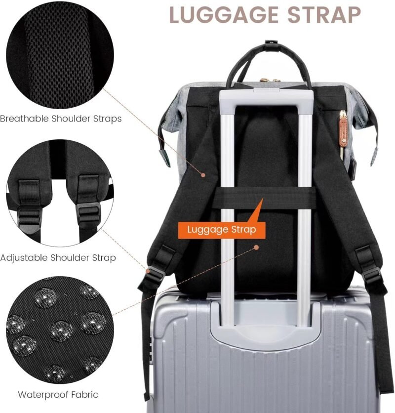 LOVEVOOK Laptop Backpack for Women, 15.6 Inch Work Business Backpacks Purse With Large Capacity, Waterproof Nurse Bag College Bookbag for School, Waterproof Casual Daypack for Travel - Image 4