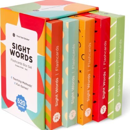 Think Tank Scholar 520 Sight Words Flash Cards (Award-Winning) Dolch & Fry, High Frequency Words - Preschool (Pre K) Kindergarten 1st 2nd 3rd Grade Homeschool (Kids Ages 3, 4, 5, 6, 7, 8, 9) Set