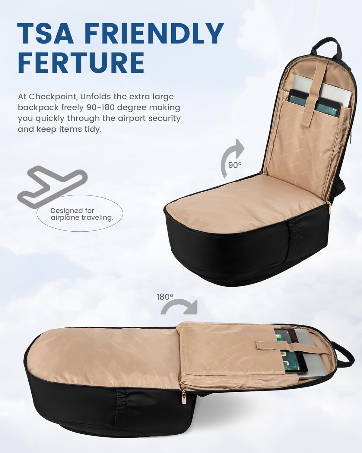 LOVEVOOK Laptop Backpack for Women, 15.6 Inch Work Backpack Purse, Large Capacity Stylish Daypack, Business Computer Bag, Travel Backpack for College, Black - Image 5