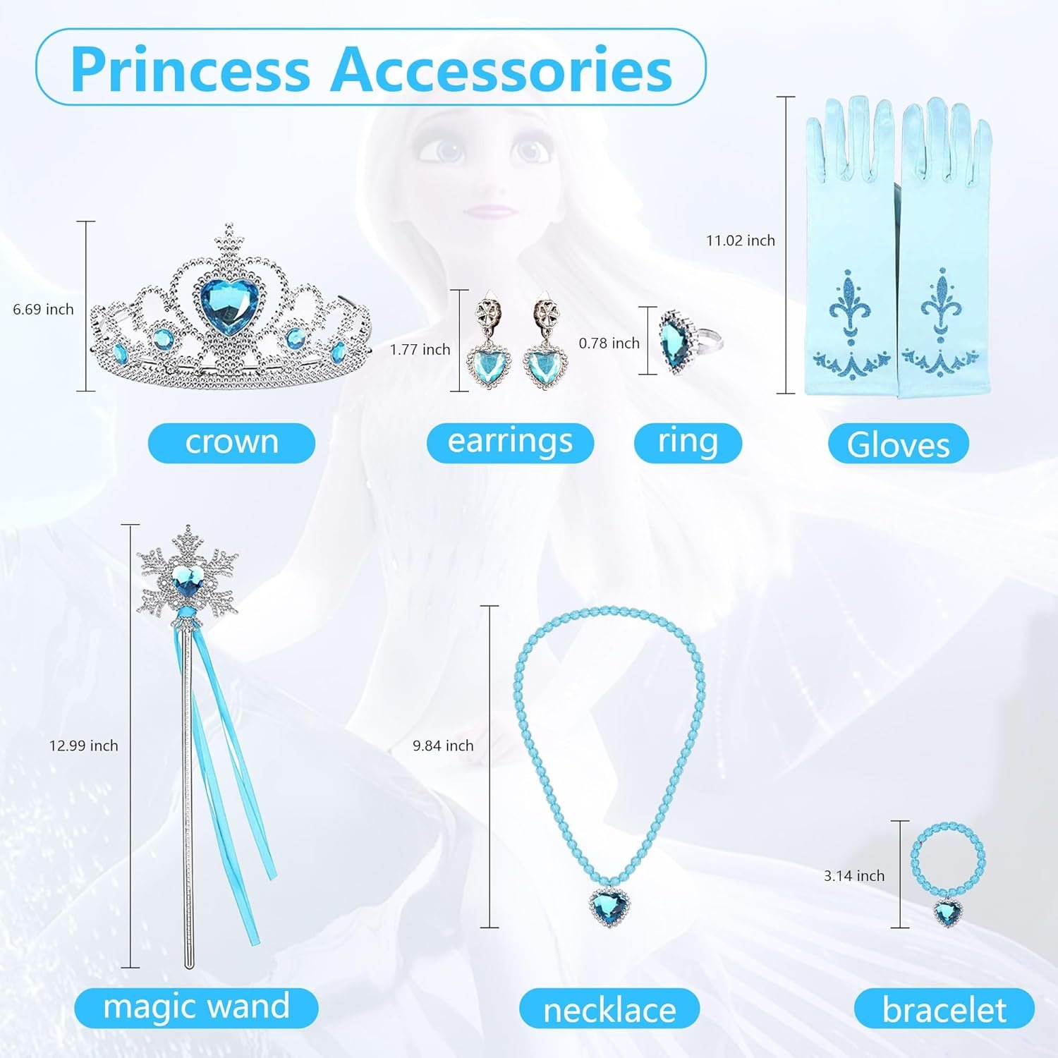 Light Up Princess Dresses for Girls Princess Costume for Girls Princess Elsa Dress Up Clothes for Role Play Bday - Image 5